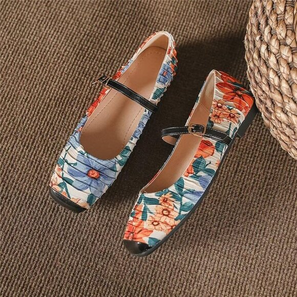 Women's Flat ShoesPolyurethaneSize 8Square ToeSlip OnCasual Comfortable - Picture 3 of 7